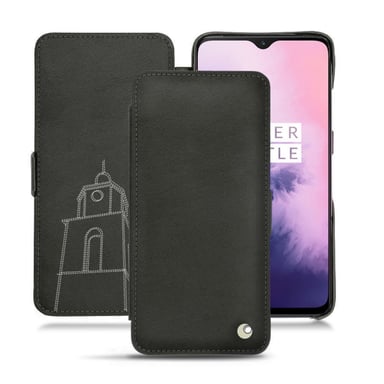 Housse cuir OnePlus 7 -  - Noir - Cuir lisse premium