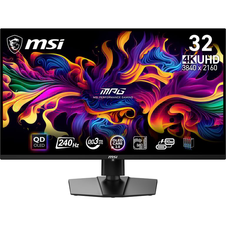 Msi Mpg 321Urx Qd-OLED Écran Plat De PC 80 Cm (31.5 ) 3840 X 2160 Pixels 4K Ultra Hd Noir