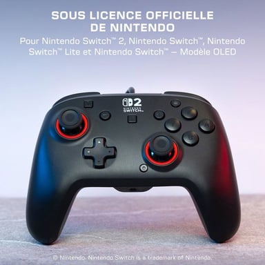 Mando Gaming por cable RGB - Rematch para Nintendo Switch 2 - Negro