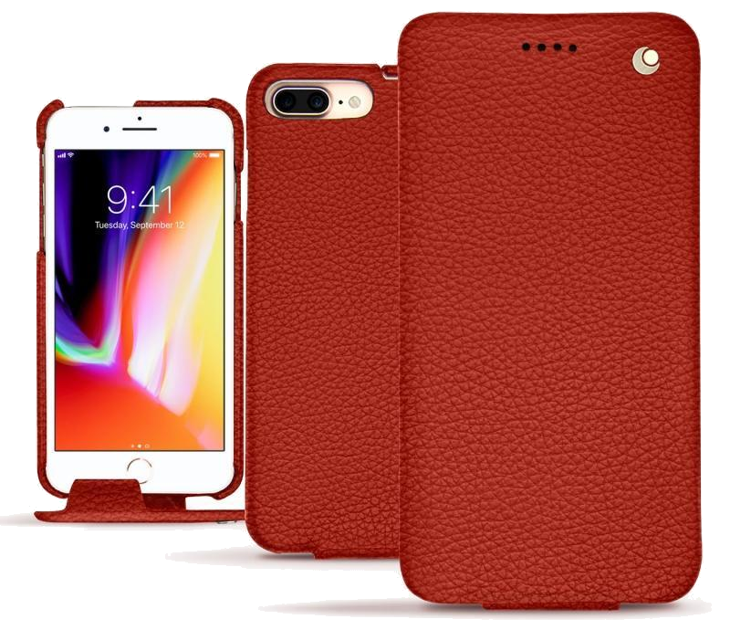 Housse cuir Apple iPhone 8 Plus - Rabat verticalOrange