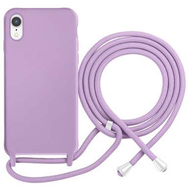 Moxie Funda para iPhone XR de TPU Premium Color Lace con cordón para el cuello Lilas