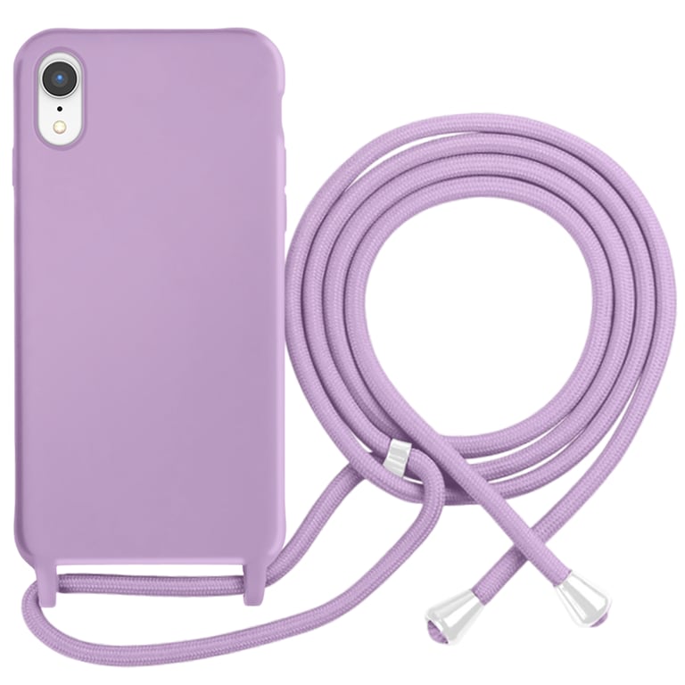 MOXIE Coque pour iPhone XR en TPU Premium Color Lace avec Cordon Tour de Cou Lilas