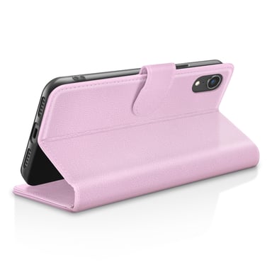 Zanaé Funda tipo cartera para iPhone XR con función de soporte y lengüeta magnética Rosa