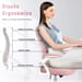 Silla de escritorio ergonómica con reposabrazos abatible 90° y soporte lumbar, silla de oficina con asiento acolchado-Rosa