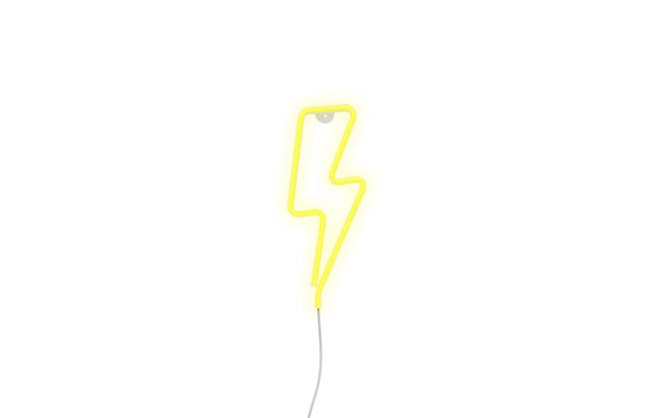 GINGA LED Décorative Éclair – Lampe Design, Alimentation Piles ou USB-A, Éclairage Ambiance -Jaune