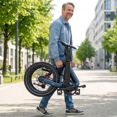 Bici elettrica pieghevole MAXTRON Smart30 con batteria rimovibile da 36 V 9,6 Ah e sensore di coppia