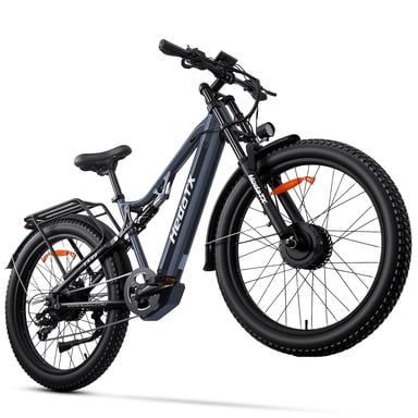 Bicicleta de montaña eléctrica de doble suspensión Hedatx TX29 para adultos con batería de 48 V y 19,2 Ah