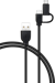 Câble 2 en 1 USB A/micro USB & USB C 1,2m Noir Bigben