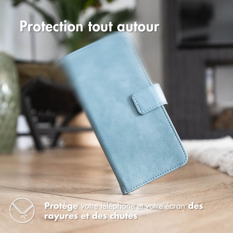 imoshion Étui de téléphone portefeuille Luxe pour iPhone 14 Plus - Bleu clair