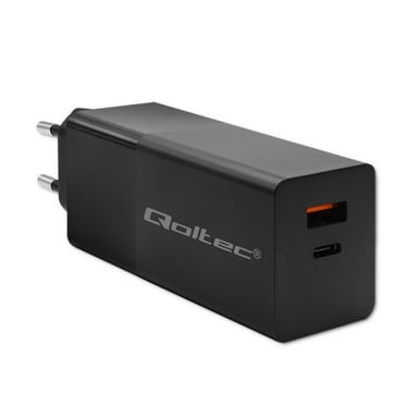 Qoltec 52382 cargador de dispositivo móvil Portátil, Consola de juegos portátil, Batería portátil, Smartphone, Reloj inteligente, Tableta Negro Corrie