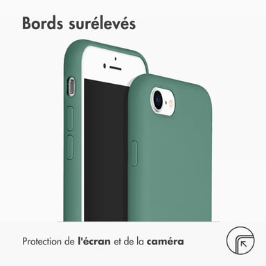 Accezz Coque Liquid Silicone pour Apple iPhone SE (2022 / 2020) / 8 / 7 - Vert foncé