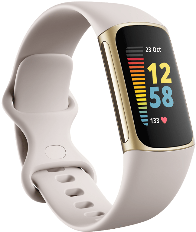 Fitbit Charge 5 Bracelet connecté Or, Blanc