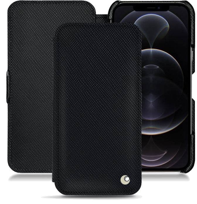 Housse cuir Apple iPhone 12 Pro Max - Rabat horizontalNoir