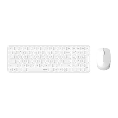 Conjunto teclado-ratón - RAPOO - 9310M - Inalámbrico - Multimodo - Ultraplano - Blanco