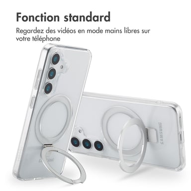 Accezz Coque Ring Stand avec MagSafe pour Samsung Galaxy S25 - Transparent