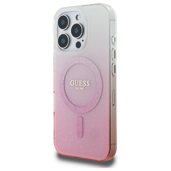 Guess Coque IML Glitter Gradient MagSafe pour iPhone 16 Pro Max