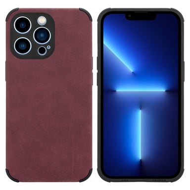 Coque pour Apple iPhone 11 PRO MAX en Bourgogne Violet Housse de protection Étui en silicone TPU avec dos en similicuir élégant