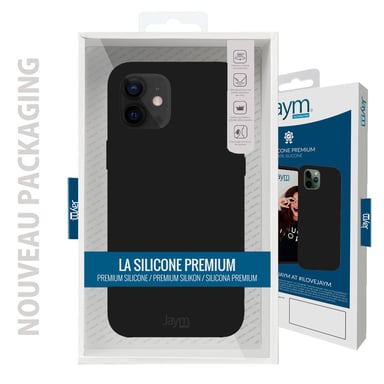 Funda de silicona premium negra para Apple iPhone 14 Plus -100% silicona y microfibra - Reforzada y ultra suave