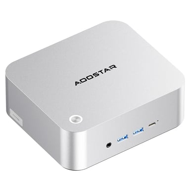 AOOSTAR MACO Mini PC Barebone (senza RAM né SSD), AMD Ryzen 7 H255, 8 core fino a 4,9?GHz, 2×USB4 + HDMI + DP per quadruplo display, WiFi 6, 2×USB 3.2, 1×USB 3.0, 1×USB 2.0, 2×LAN 2,5G, 1×OCuLink, sblocco con impronta digitale – Spina UE