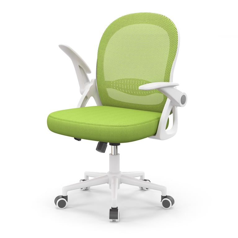 Chaise de bureau ergonomique en maille avec dossier moyen accoudoirs relevables soutien lombaire et fonction pivotante Neuf