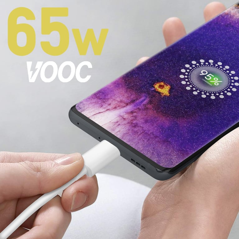 Câble USB vers USB C Original Oppo DL129 SuperVOOC 1m - vue 3