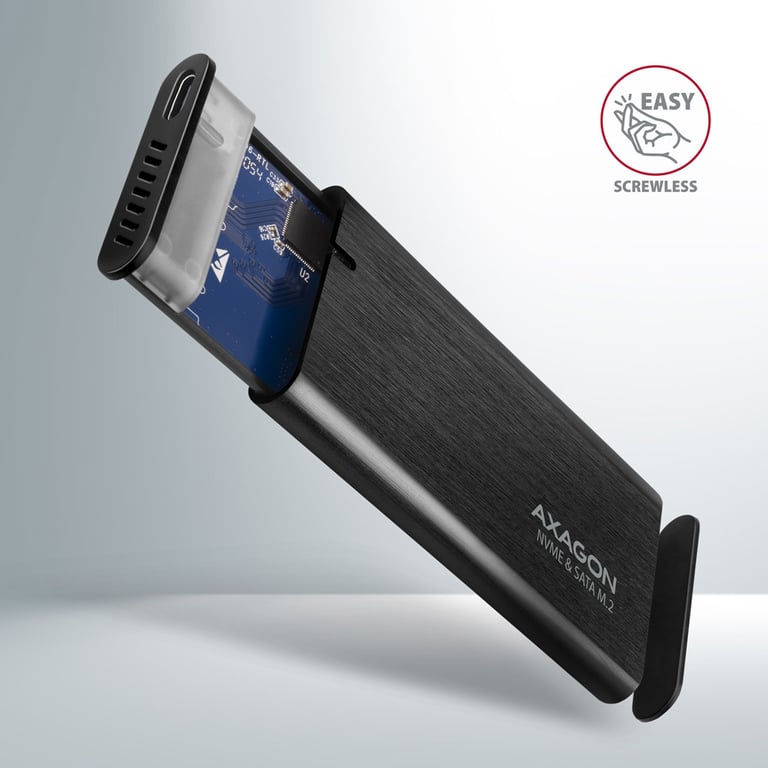 AXAGON EEM2 SB2 USB C 3.2 Gen 2 .2 SSD Gehäuse Schwarz 8595247907097 - vue 4