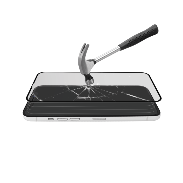 Protection d'écran antibactérienne en verre trempé ultra-résistant (100% de surface couverte) pour Apple iPhone 12 mini, Noir