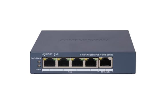 Hikvision DS-3E1505P-EI/M commutateur réseau Géré Gigabit Ethernet (10/100/1000) Connexion Ethernet, supportant l'alimentation via ce port (PoE) Gris