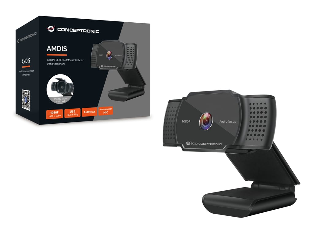 Webcam Conceptronic AMDIS06B – Full HD 1080p, Microphone Intégré - vue 9
