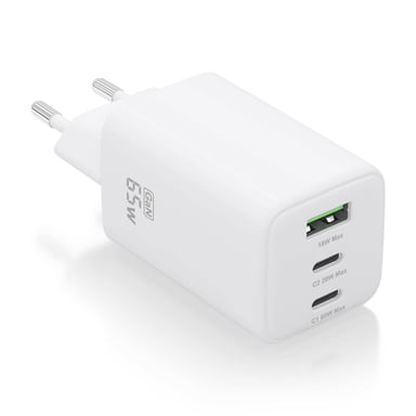 AISENS ASCH-65W3P041-W chargeur d'appareils mobiles Universel Blanc Secteur Charge rapide Intérieure