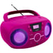 BIGBEN CD61RSUSB Lettore Cd portatile radio Usb rosa + altoparlanti luminosi