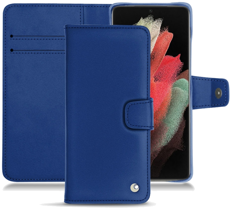 Housse cuir Samsung Galaxy S21 Ultra - Rabat horizontal portefeuilleBleu