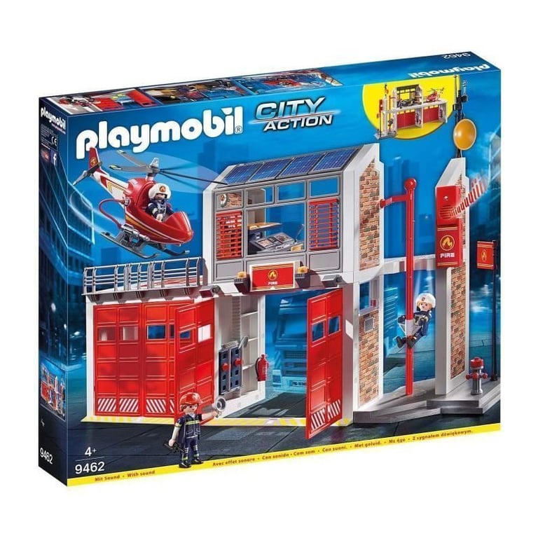 Playmobil 9462 City Action : Caserne de pompiers avec hélicoptère Playmobil - vue 7