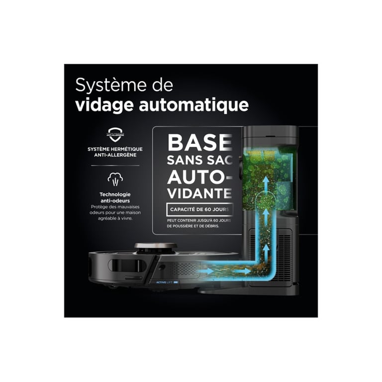 Shark PowerDetect RV2820VEEU Robot Aspirateur Laveur à vidage automatique avec navigation 3D et LiDAR - vue 4