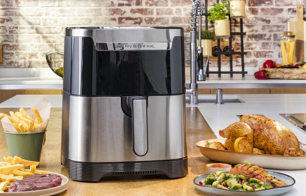 Moulinex Easy Fry & Grill XXL Unique Autonome Friteuse d'air chaud Noir, Acier inoxydable - Neuf