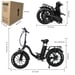 Vélo électrique pliable CMACEWHEEL Y20 20 x 4,0 pouces CST Fat Tires, 750W Vélo électrique à pédale avec batterie 48V 18Ah