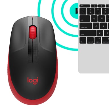 Ratón inalámbrico - Logitech - M190 - ergonómico - Rojo
