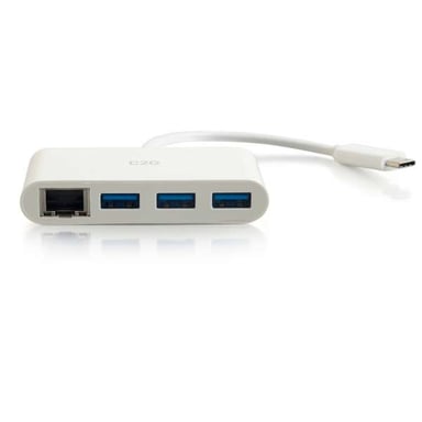 C2G 82409 station d'accueil USB 3.2 Gen 1 (3.1 Gen 1) Type-C Blanc