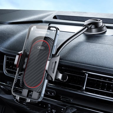 Support Auto Smartphone Fixation Ventouse Tableau de Bord Pare-brise XO Noir