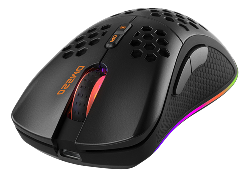 DELTACO GAMING - DM220 - Mouse ottico da gioco senza fili 4800 DPI, 1000 Hz, ultra leggero, RGB, 7 pulsanti