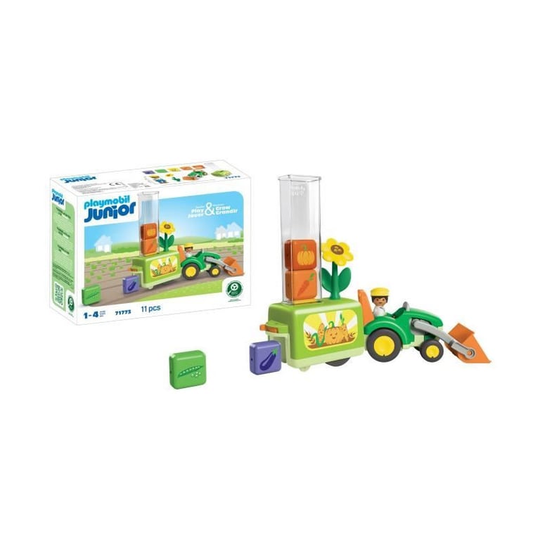 Playmobil 71773 Tracteur avec planteuse, Playmobil junior, 11 pieces, Des 12 mois - Neuf