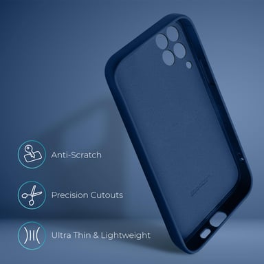 Moozy Lifestyle. Coque conçue pour Huawei P40 Lite, bleu nuit – Coque en silicone liquide avec finition mate et doublure en microfibre douce.