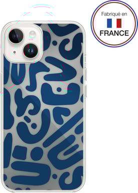 Cover per iPhone 13/14 in resina fantasia Blu