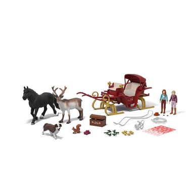 Calendrier de l'Avent Schleich Horse Club 99179 traîneau de Noël 24 pièces multicolore
