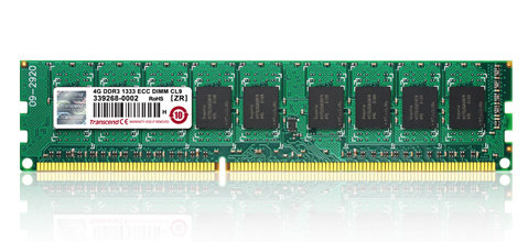 Transcend DDR3 module 4 Go DIMM 240 broches 1600 MHz / PC3 12800 CL11 1.5 V mémoire sans tampon ECC - vue 2