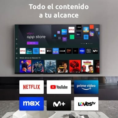 Téléviseur Intelligent 43'' LED UHD 4K Prisma 43UD7004S Blanc Vidaa Netflix Prime Video YouTube Dolby Digital Plus