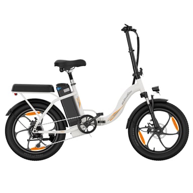 Vélo électrique pliant ZAZAWORK C16, batterie amovible 48 V 16 Ah, transmission Shimano 7 vitesses - Blanc
