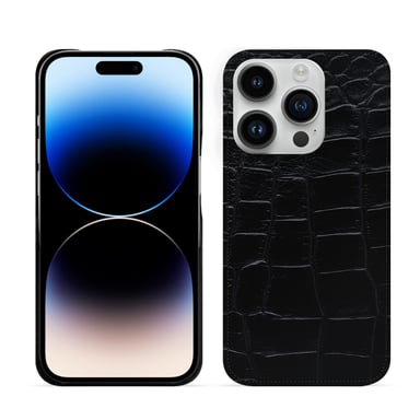 Coque cuir Apple iPhone 15 Pro -  - Noir - Cuir Abaca