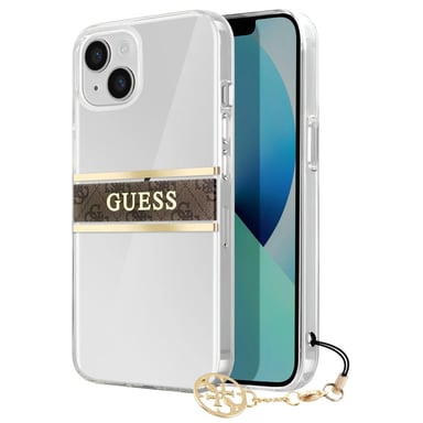 Guess Funda para Apple iPhone 13 Mini Stripe Charm Marrón