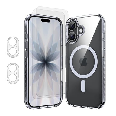 EVETANE Coque iPhone 17 Antichoc compatible Magsafe + 2 Protections écran et 2 protections Objectif Caméra